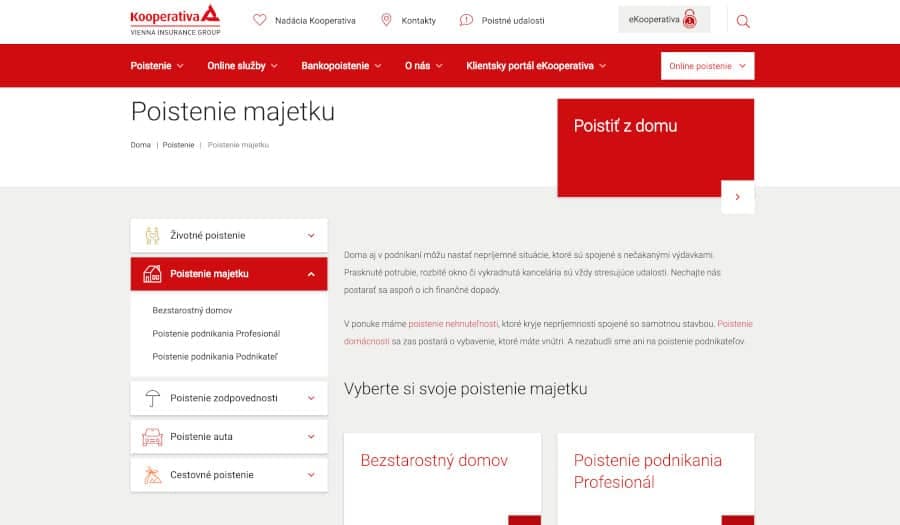 Poistenie majetku Kooperativa