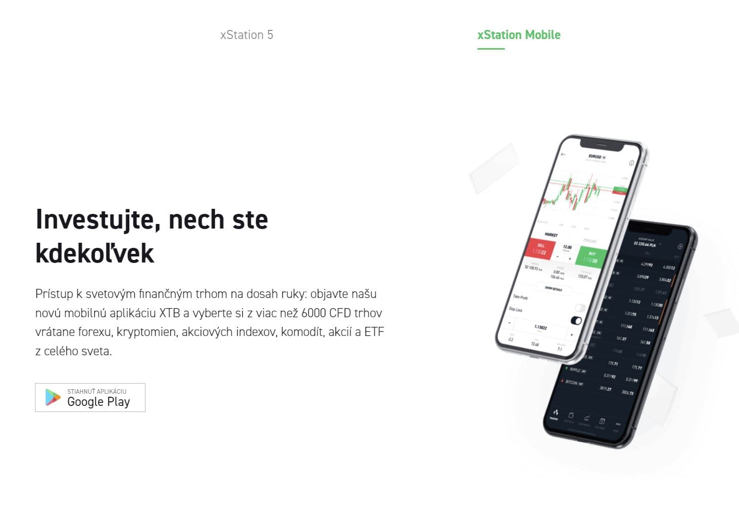 mobilná aplikácia xtb