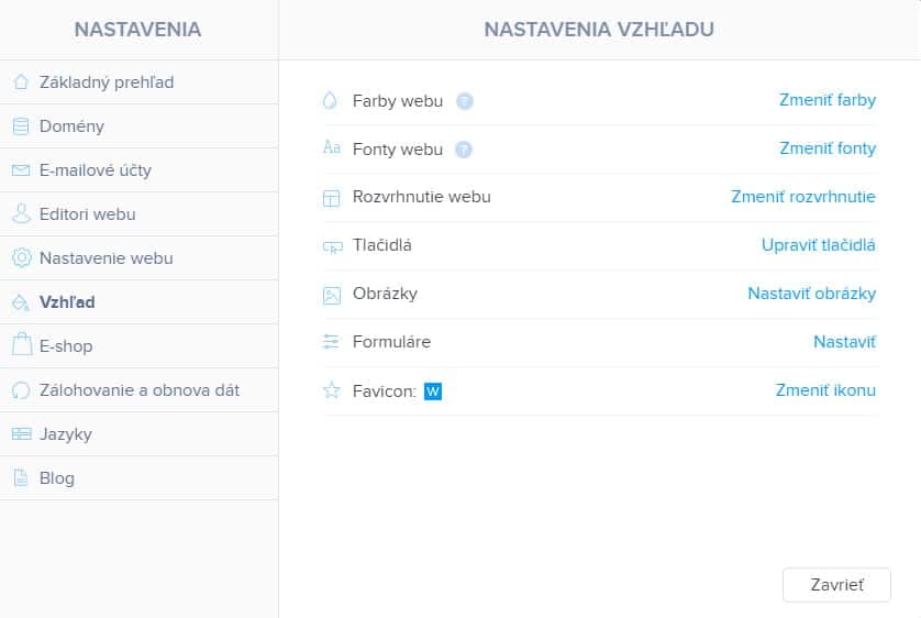 recenzia webnode - vzhľad