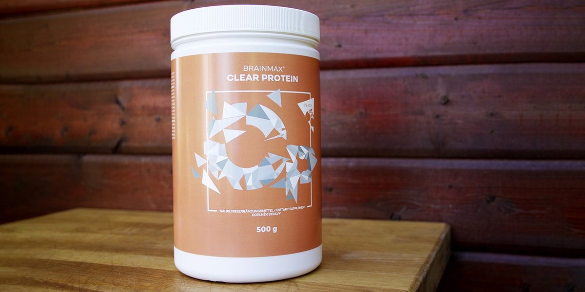 Clear protein BrainMax s příchutí broskev