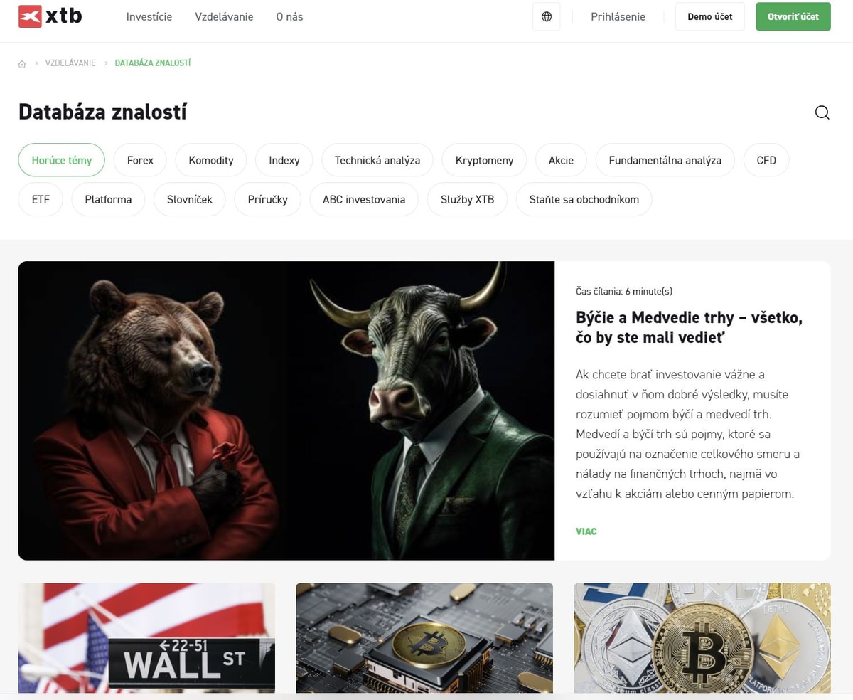 XTB dtb znalostí
