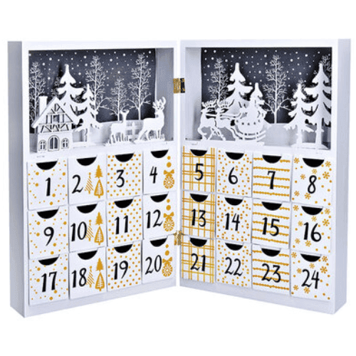 adventné kalendáre pre ženy–Solight LED adventný kalendár Kniha, 8x LED, 40 x 30 cm, 2x AAA