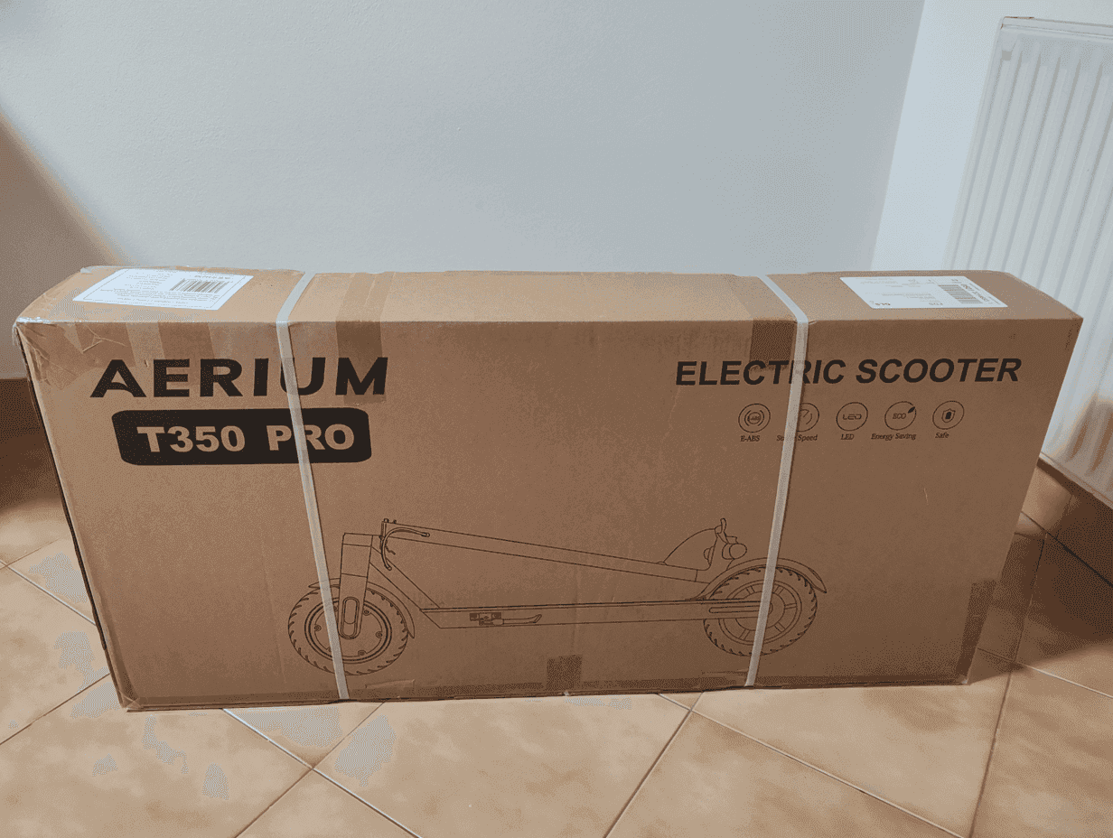 Elektrokolobežka AERIUM T350 PRO – balenie