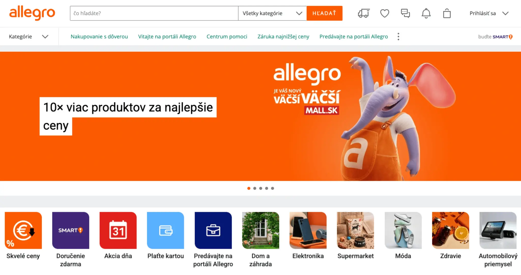 Allegro uvodny banner allegro.sk