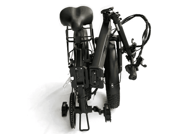 Skladací elektrobicykel v zloženom stave
