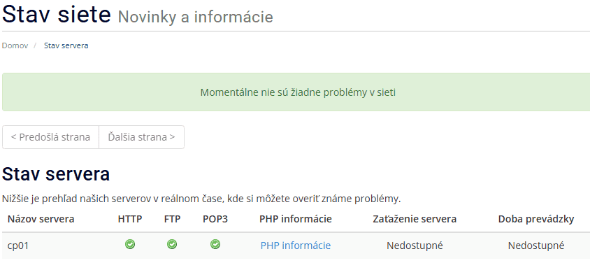 měření výpadů a stavu sítě na polar55
