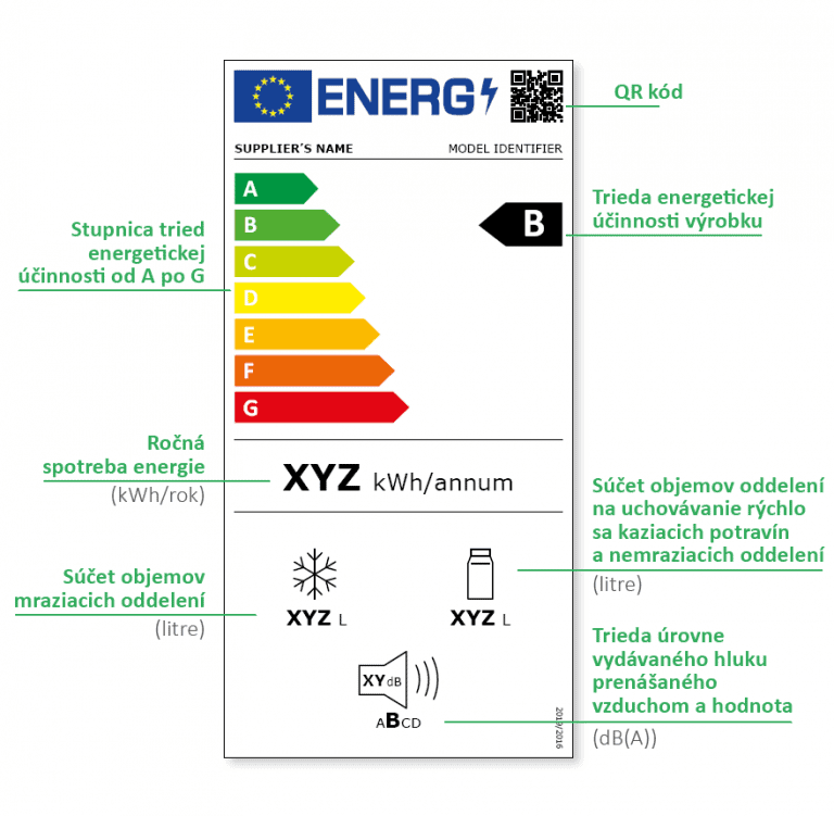Energetický štítok chladničky