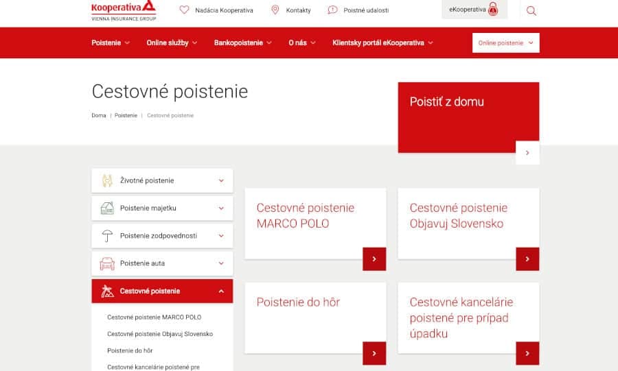 Cestovné poistenie Kooperativa