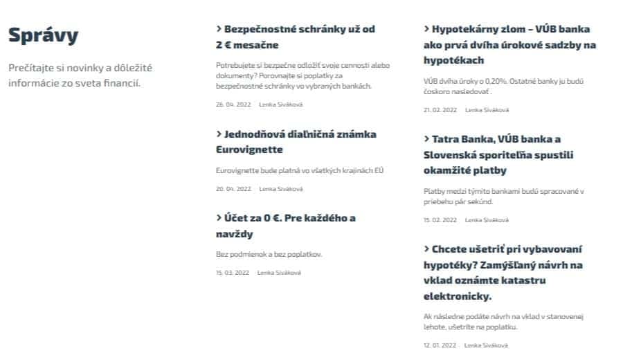 Kvalita informácií a ich spracovanie na TotalMoney.sk