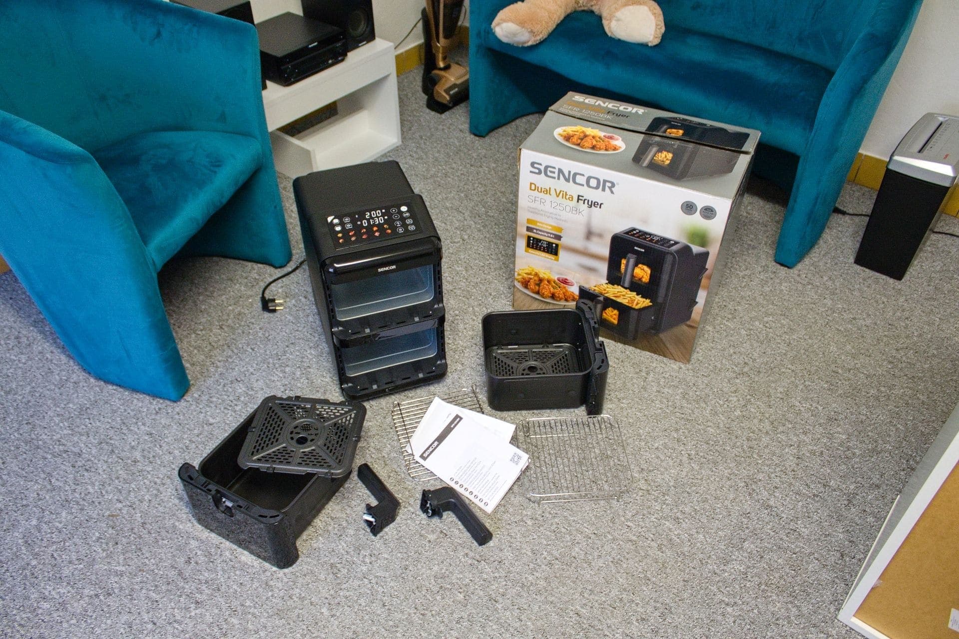 duálna teplovzdušná fritéza SENCOR SFR 1250BK, recenzia Testado