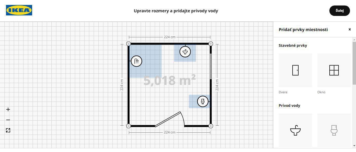 Plánovač kúpeľní Ikea - 5 pôdorys