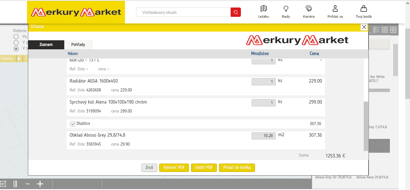Plánovač kúpeľní Merkury Market - 5 výstup