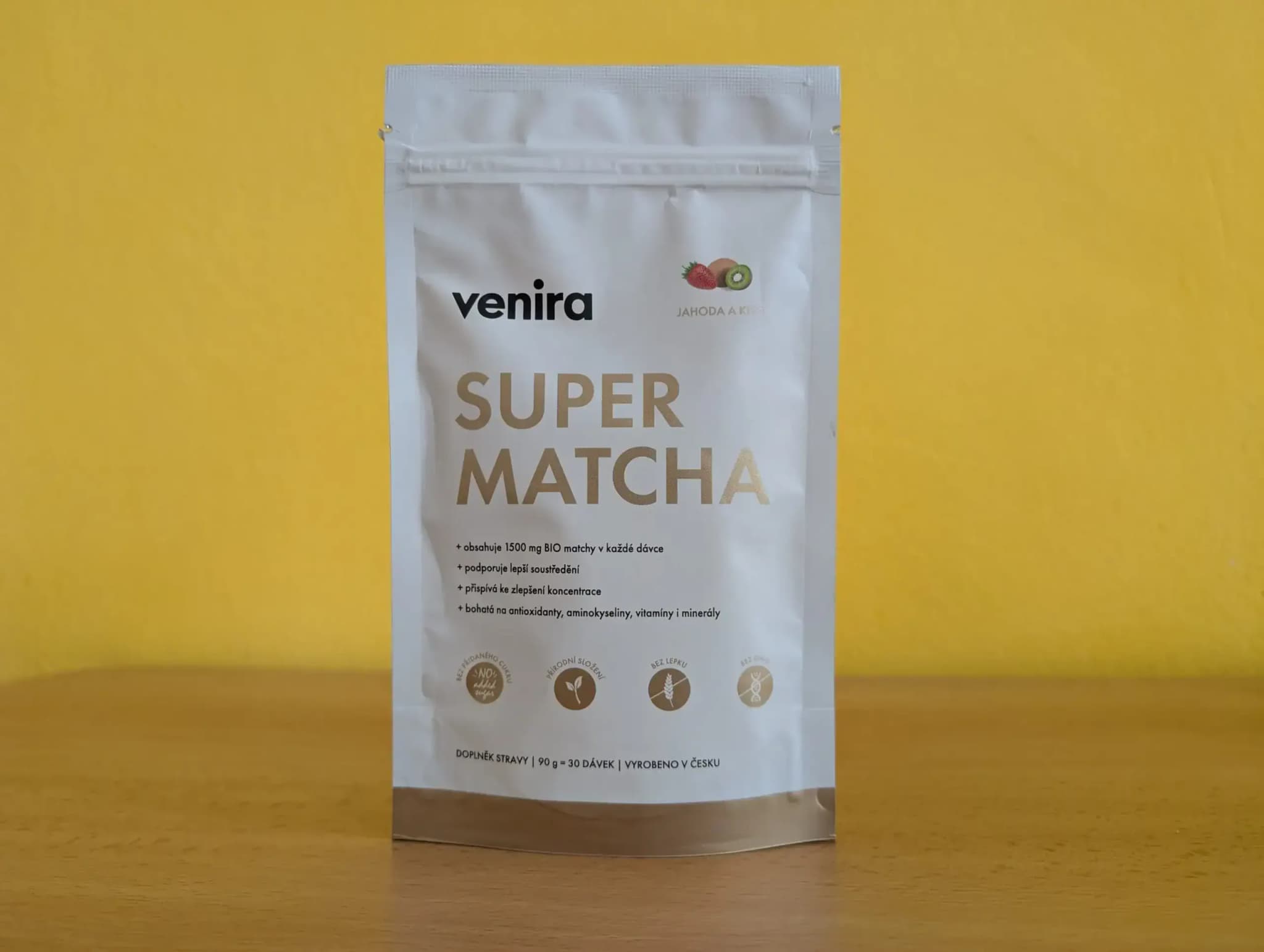 Recenze Venira Super matcha jahoda-kiwi