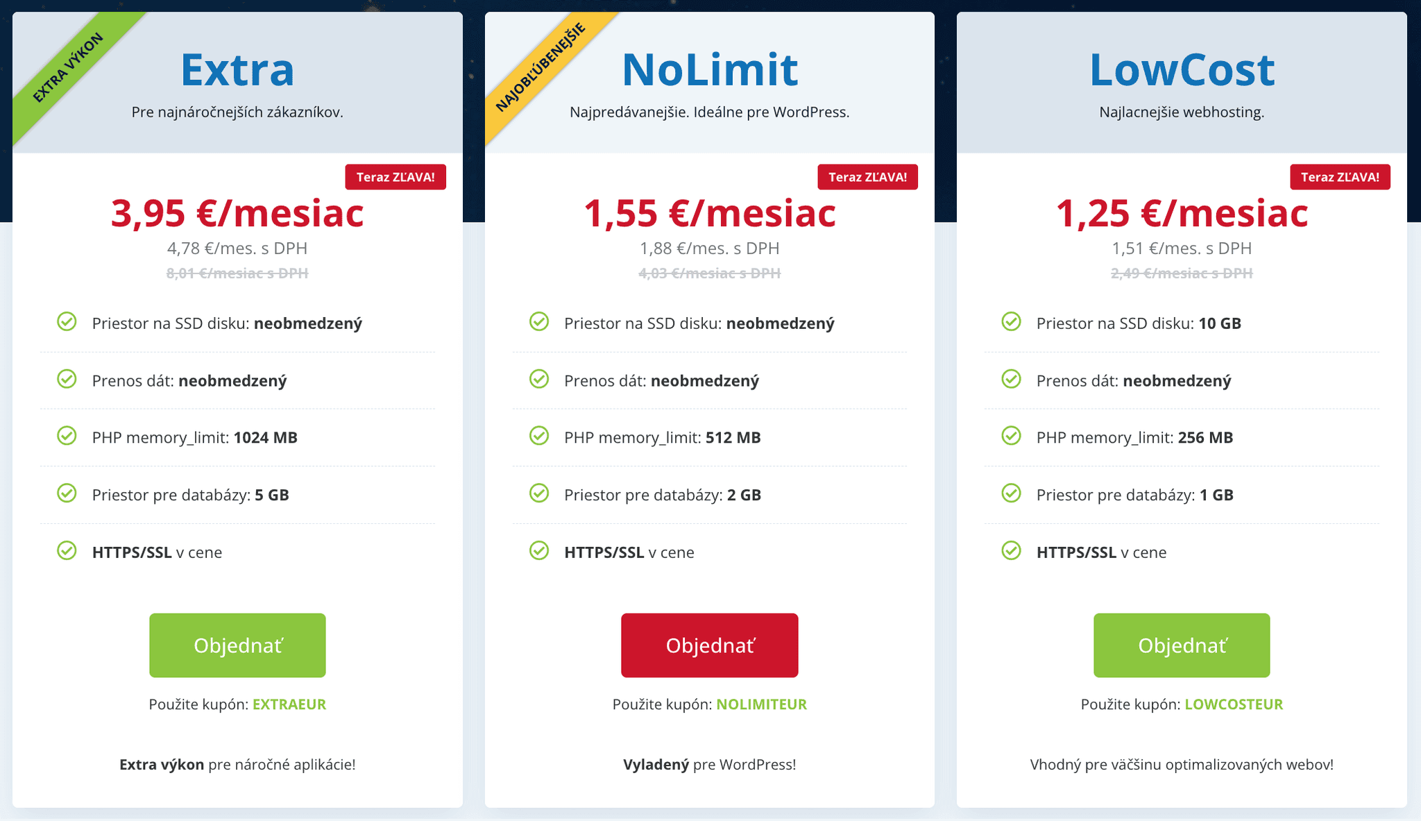 Webhosting od Wedos