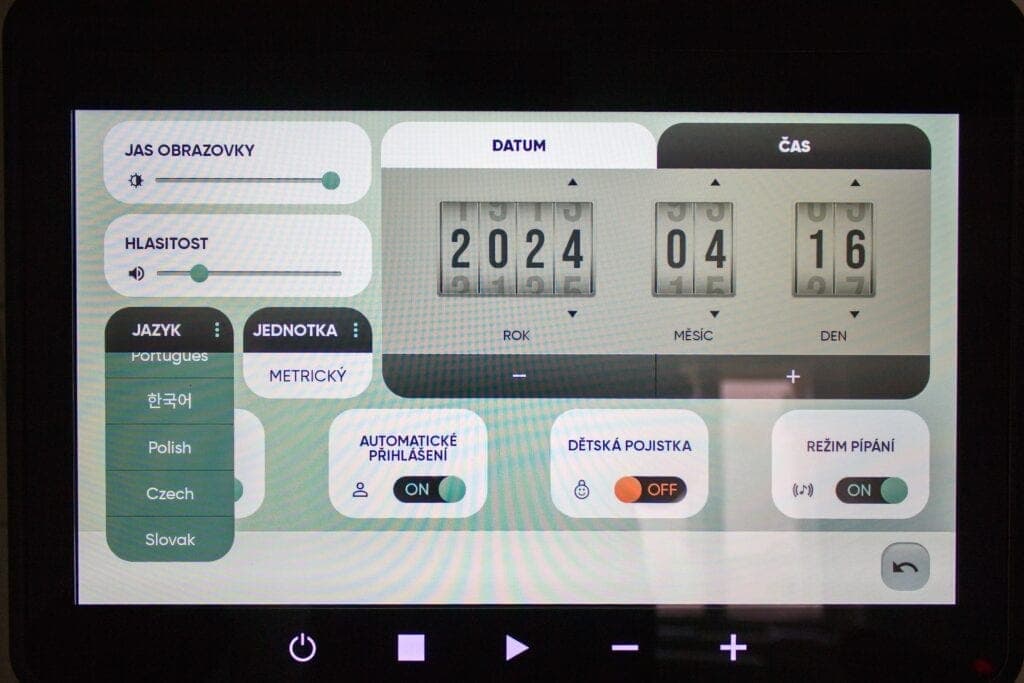 nastavenie jazyka bežeckého trenažéra inSPORTline ZenRun 120, Testado recenzia