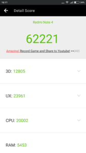 Test Xiaomi Redmi Note 4 AnTuTu