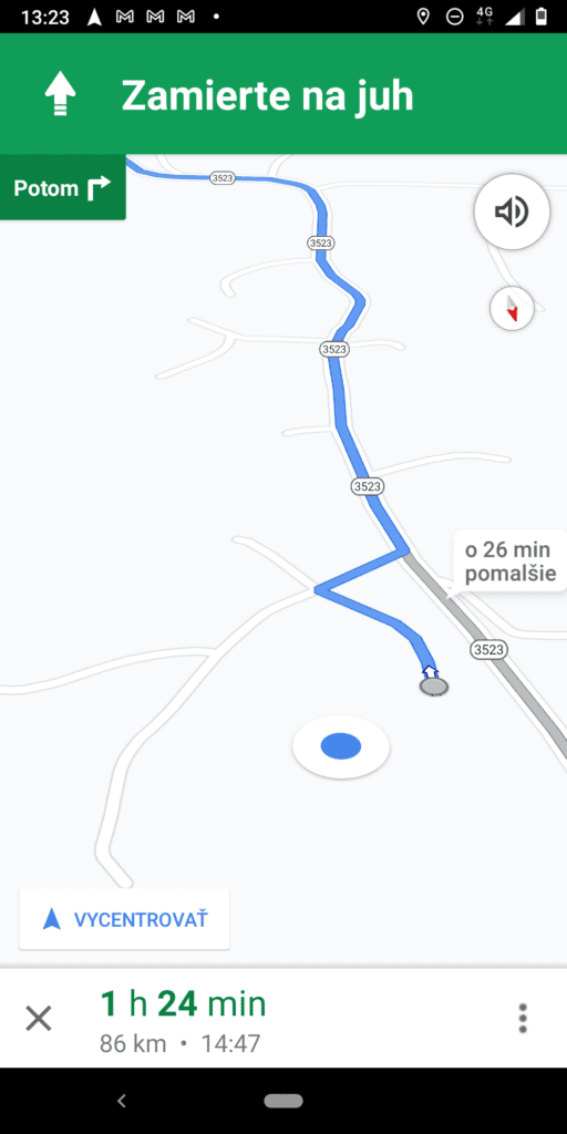 Navigácia Google Maps