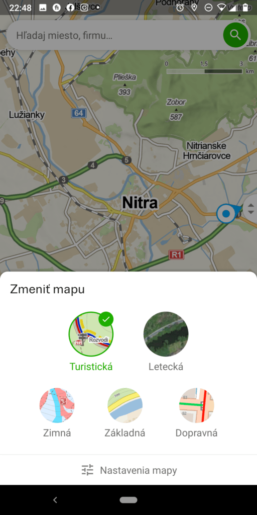 Navigácia Mapy cz