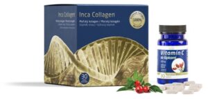 Súčasťou balenia Inca Collagen je aj vitamín C v tabletách